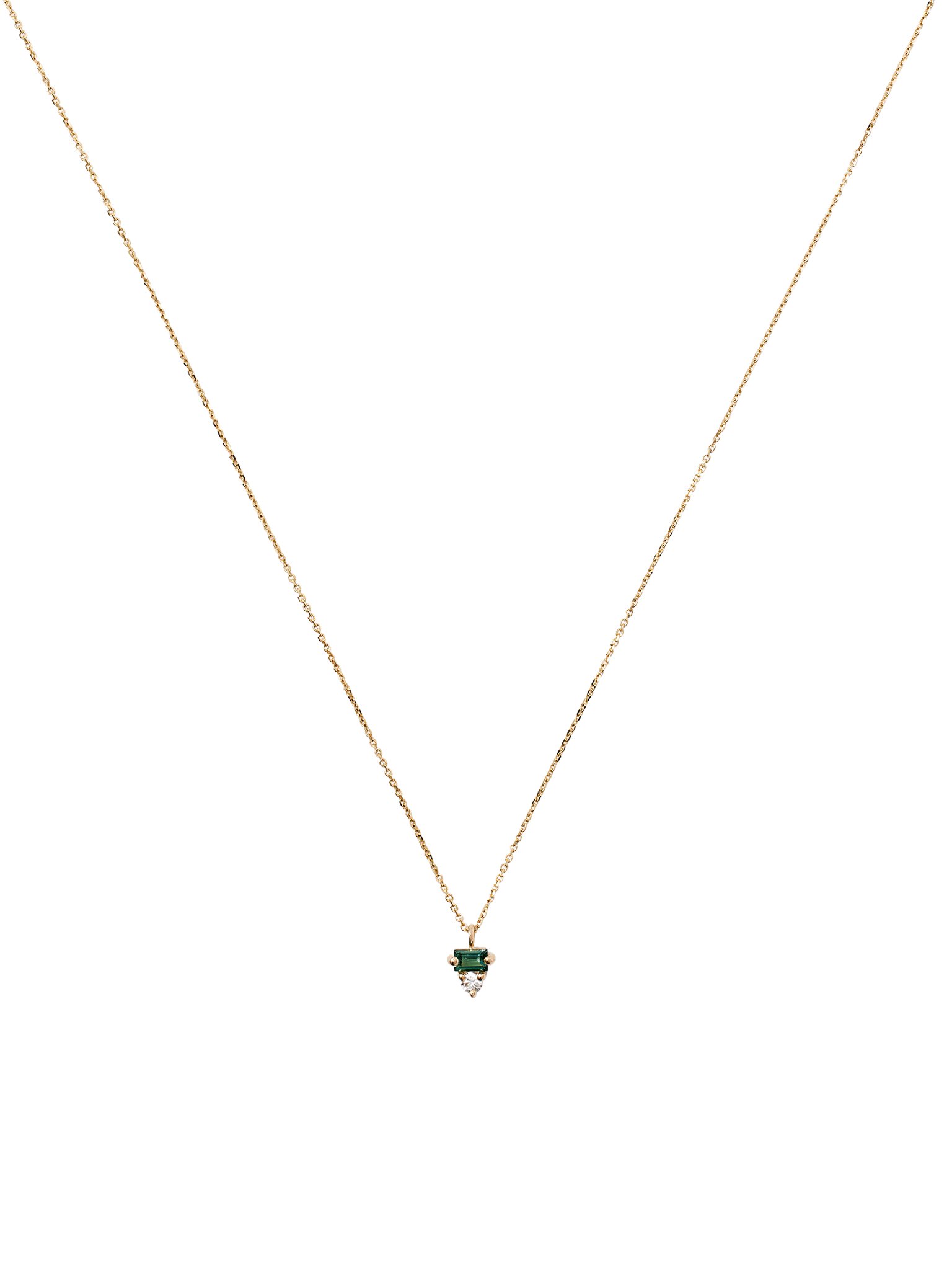 Diamond and tourmaline column necklace 